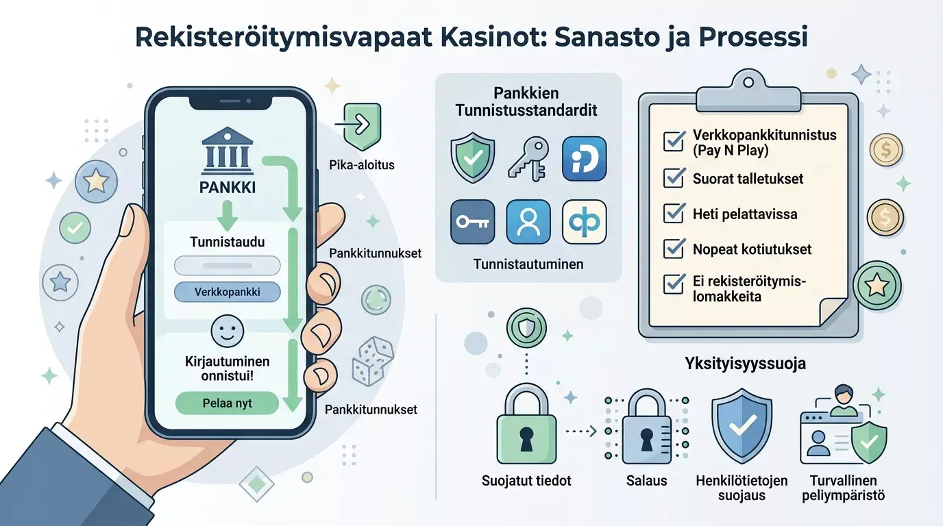 Selkeä kaavio rekisteröitymättömän kasinon käsitteestä ja tarkistettavista asioista